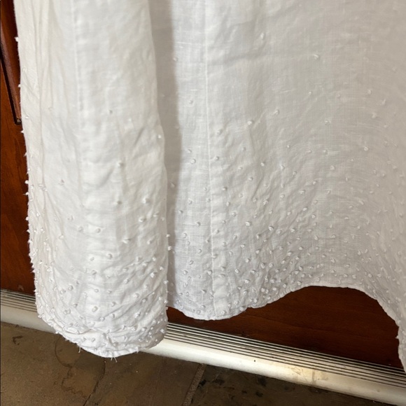 Eileen Fisher Irish Linen Scoop Neck White Dress - Picture 4 of 5